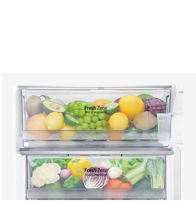 На передньому план? Fresh Zone, в?дс?к наповнений фруктами.