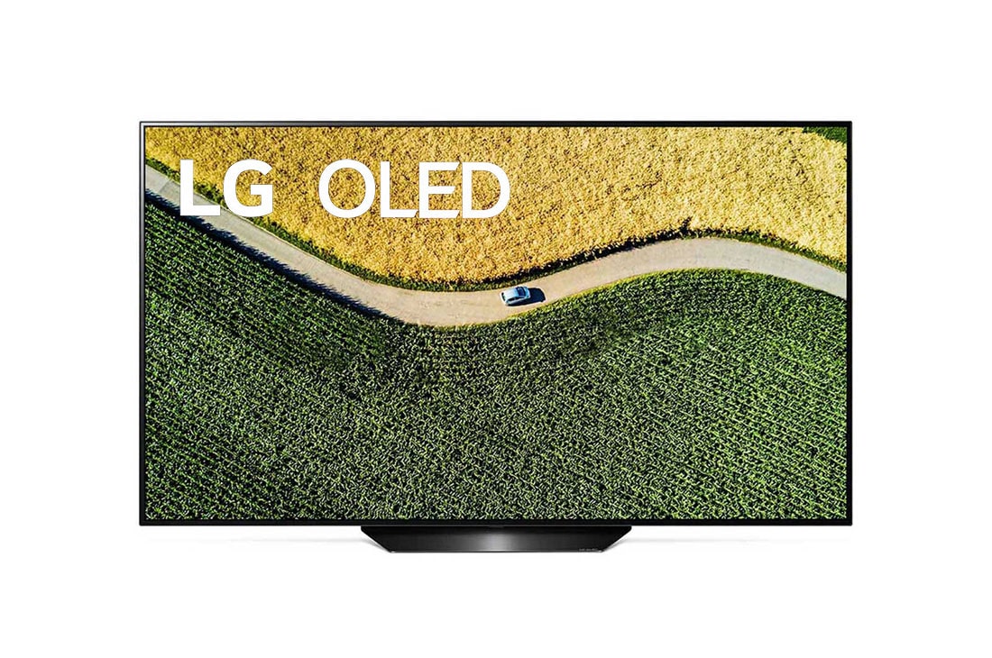 LG Телев?зор LG OLED OLED55B9SLA з самоп?дсв?чуваними п?кселями та штучним ?нтелектом ThinQ, Вид спереду з показаним зображенням, OLED55B9SLA