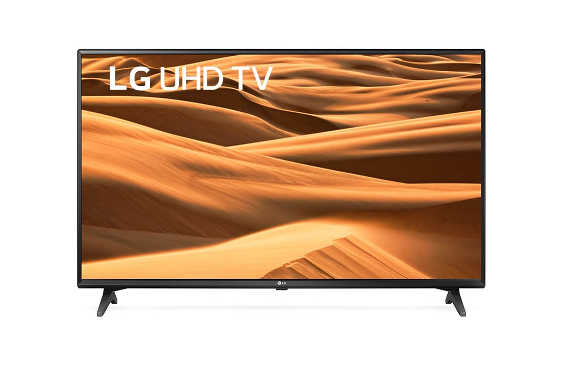 LG 55'' Ultra HD телев?зор з технолог??ю 4K Активний HDR, Вид спереду з показаним зображенням, 55UM7050PLC