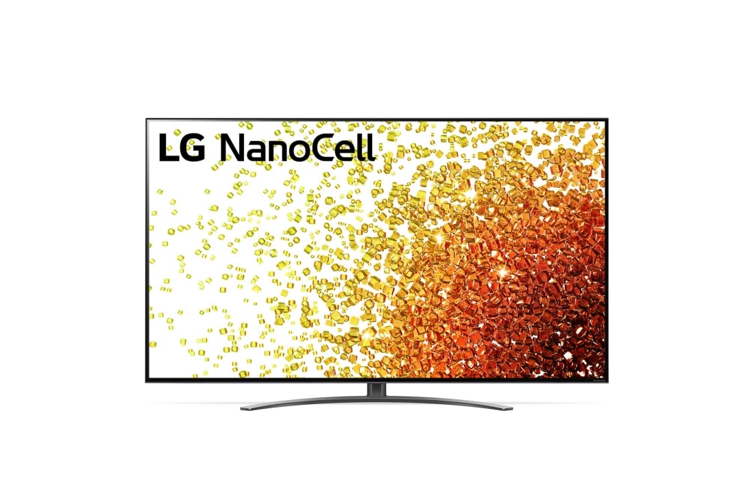 LG Телев?зор LG NanoCell 91 | 55 дюйм?в | 4K | 2021, Вид спереду телев?зора LG з технолог??ю NanoCell, 55NANO916PA