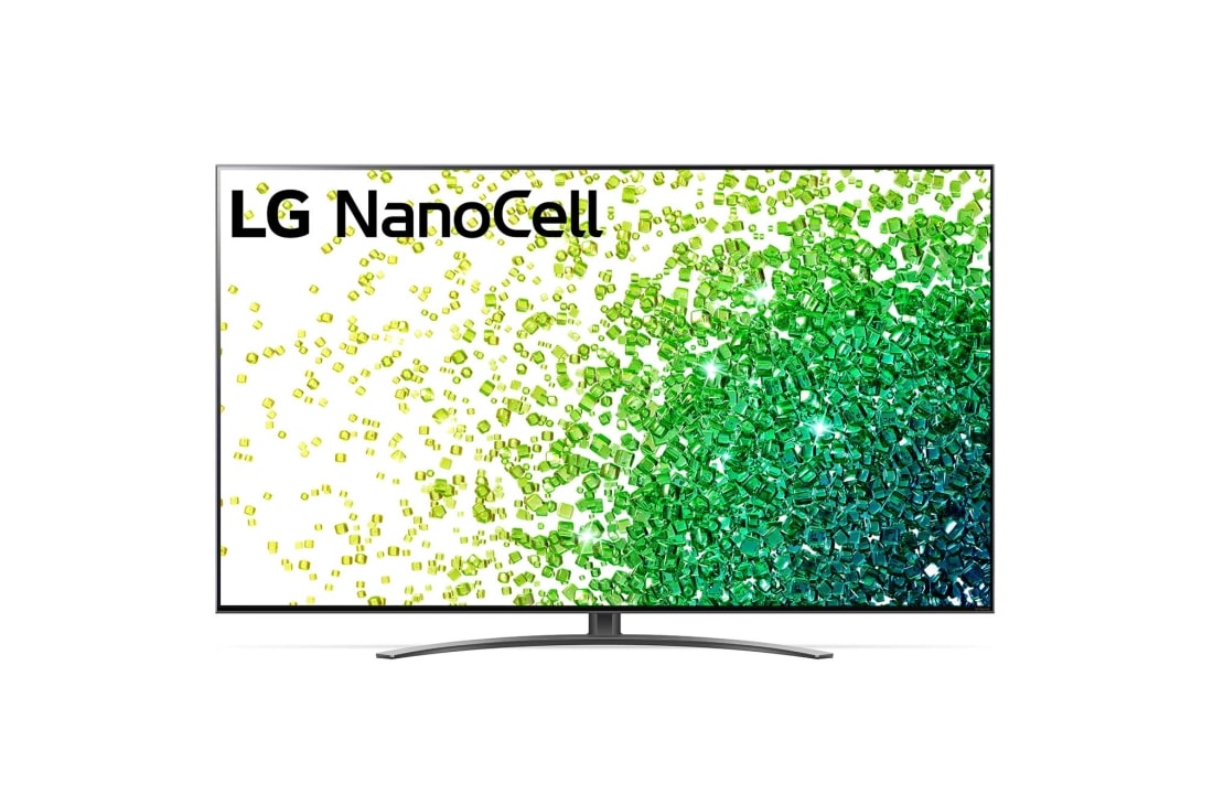 LG Телев?зор LG NanoCell 86 | 75 дюйм?в | 4K | 2021, Вид спереду телев?зора LG з технолог??ю NanoCell, 75NANO866PA