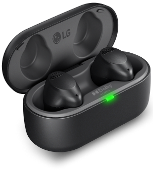 LG Dolby Atmos?-enabled wireless earbuds in case