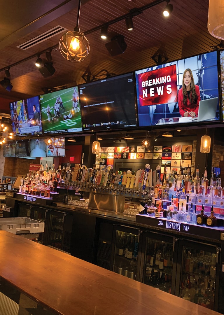 District Tap Sports Bar Simplifies 4K Video Distribution