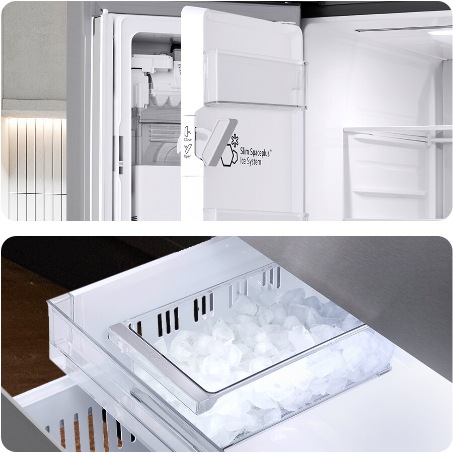 LG InstaView? MyColor? Refrigerator comes equipped with the Dual Ice Maker feature for extra chill 