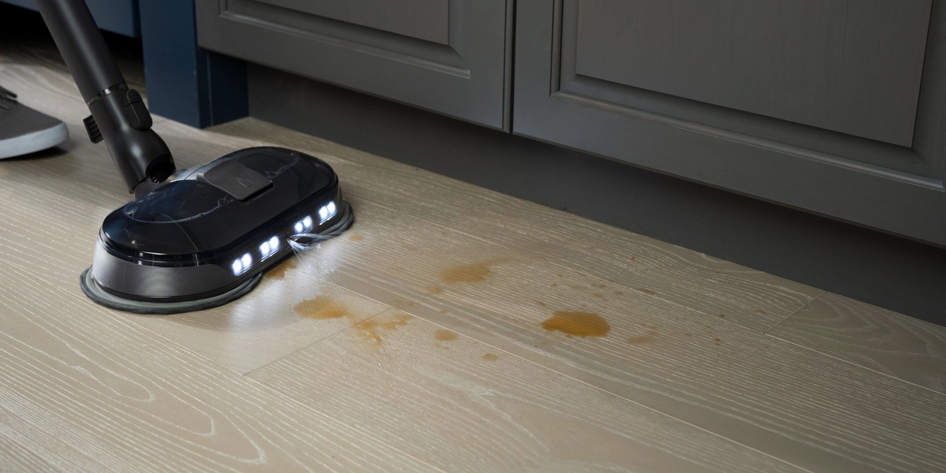 LG Vacuum with Power Mop Pro attachment cleaning spill off hard floor