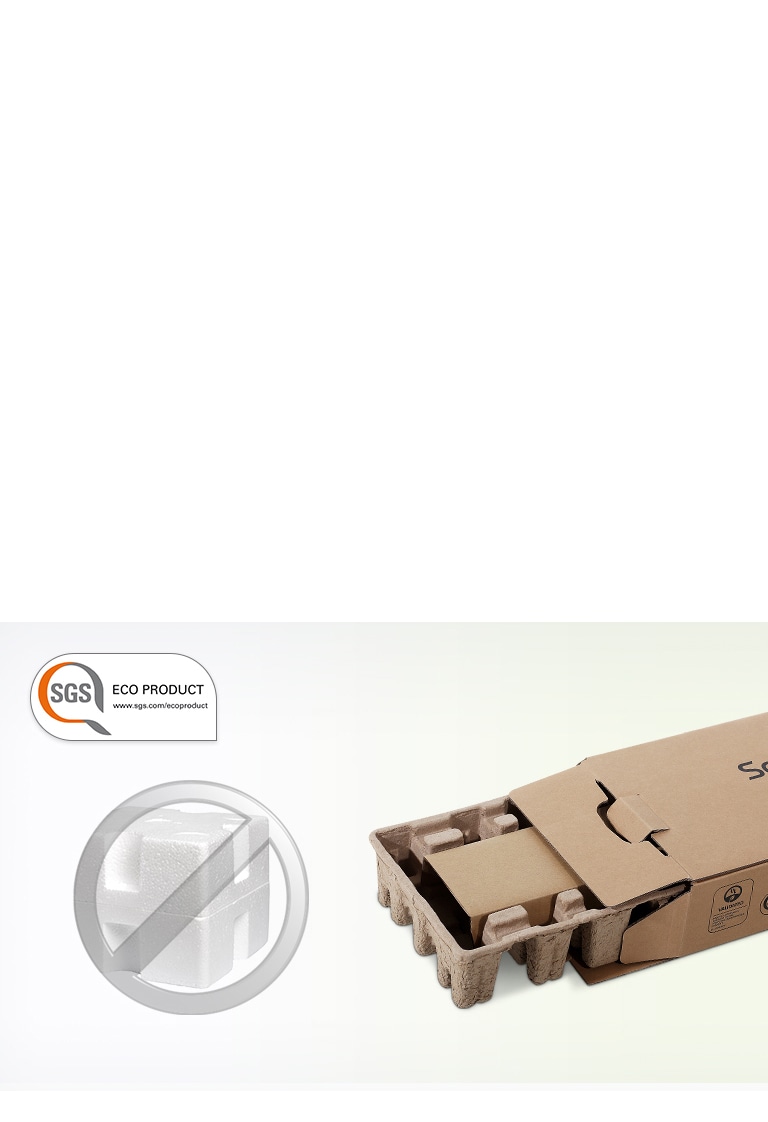 Comparison of soundbars shipped with Styrofoam and LG SGS Eco-friendly box with recycled pulp