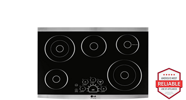 LG LSCE305ST LG STUDIO 30” Electric Cooktop top view of the cooktop
