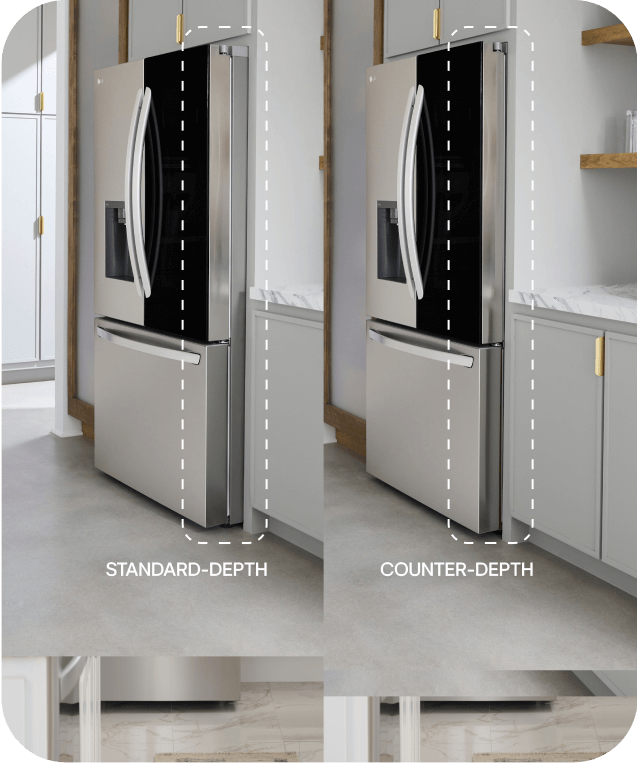 Standard-depth or counter-dept mobile image