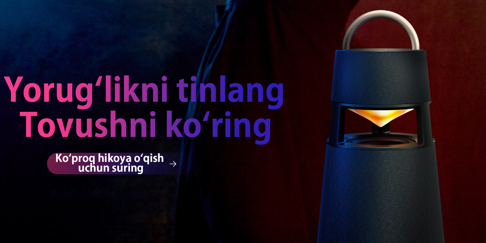 XBOOM 360 XO3 qizil chirog?i yoniq.