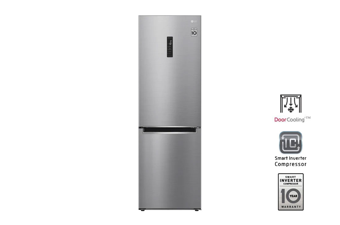 LG Hajm 341 l |  Pastki muzlatgich kamerali LG sovutgich | Kulrang | DoorCooling+? | Smart Inverter Compressor, GC-B459SMUM, GC-B459SMUM