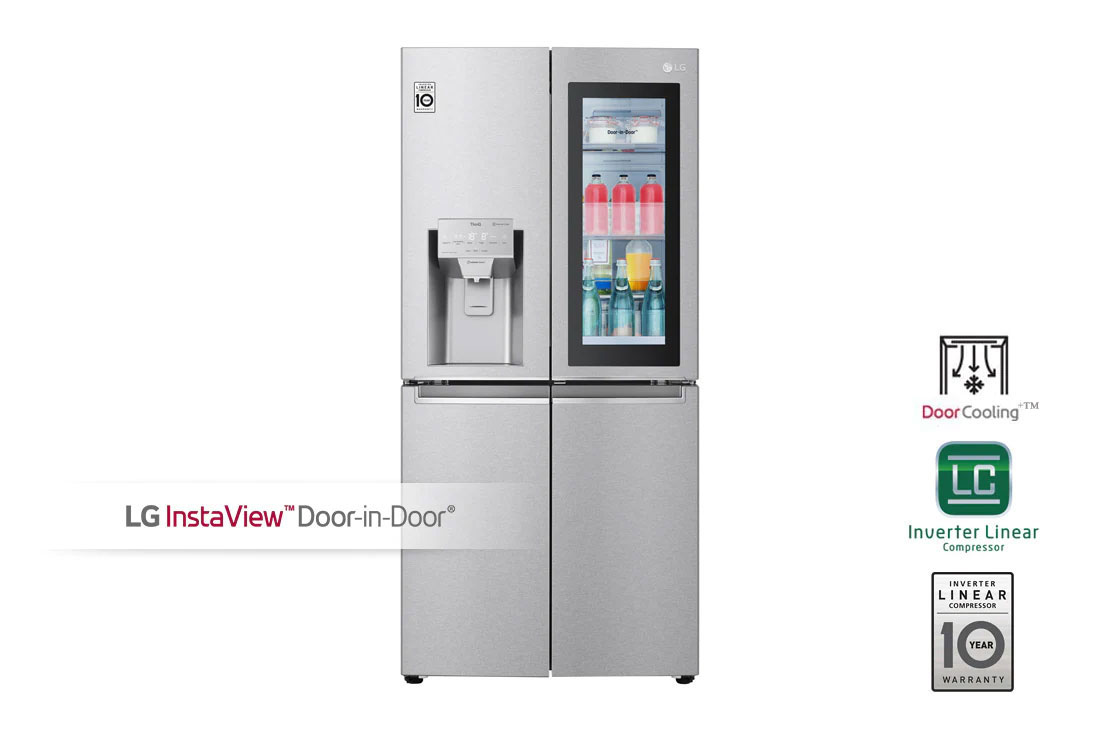 LG Hajm 422 l |  LG InstaView Door-in-Door sovutgich | Po'lat | DoorCooling?? | LG sovutgich ThinQ | Linear Inverter Compressor, GC-X22FTALL, GC-X22FTALL