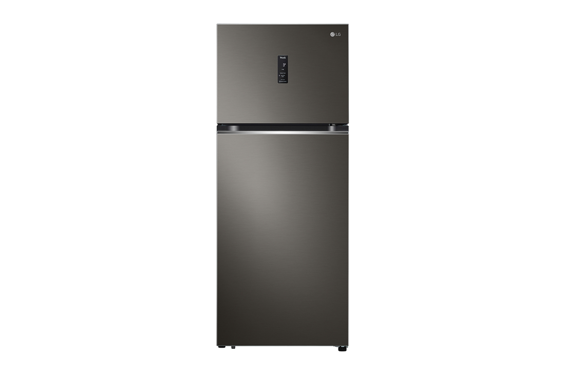 LG 395 hajmli | Yuqori sovutgichli LG kamerali muzlatgich | Qora  | DoorCooling+? | HygieneFresh+? | Smart Inverter Compressor, old tarafdan ko?rinishi, GN-B332SMGB