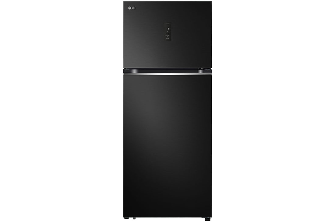 LG Hajm 395 l |  Yuqori muzlatgich kamerali LG sovutgich | Qora | DoorCooling+? | HygieneFresh+? | Smart Inverter Compressor, old tarafdan ko?rinishi, GN-B392SBBB