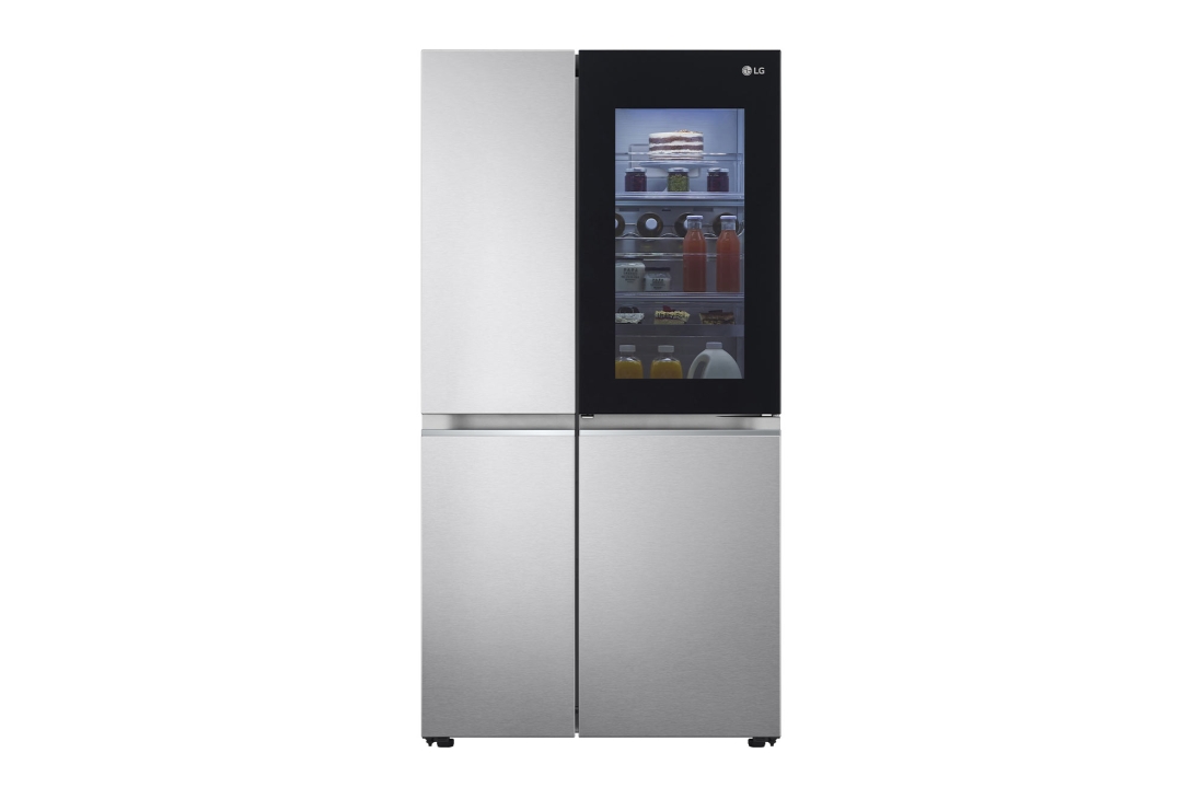 LG 617L, Sovitkich LG Side-by-Side , yorug'lik va mahsulotlar bilan oldingi ko'rinish, GC-X257CAEV