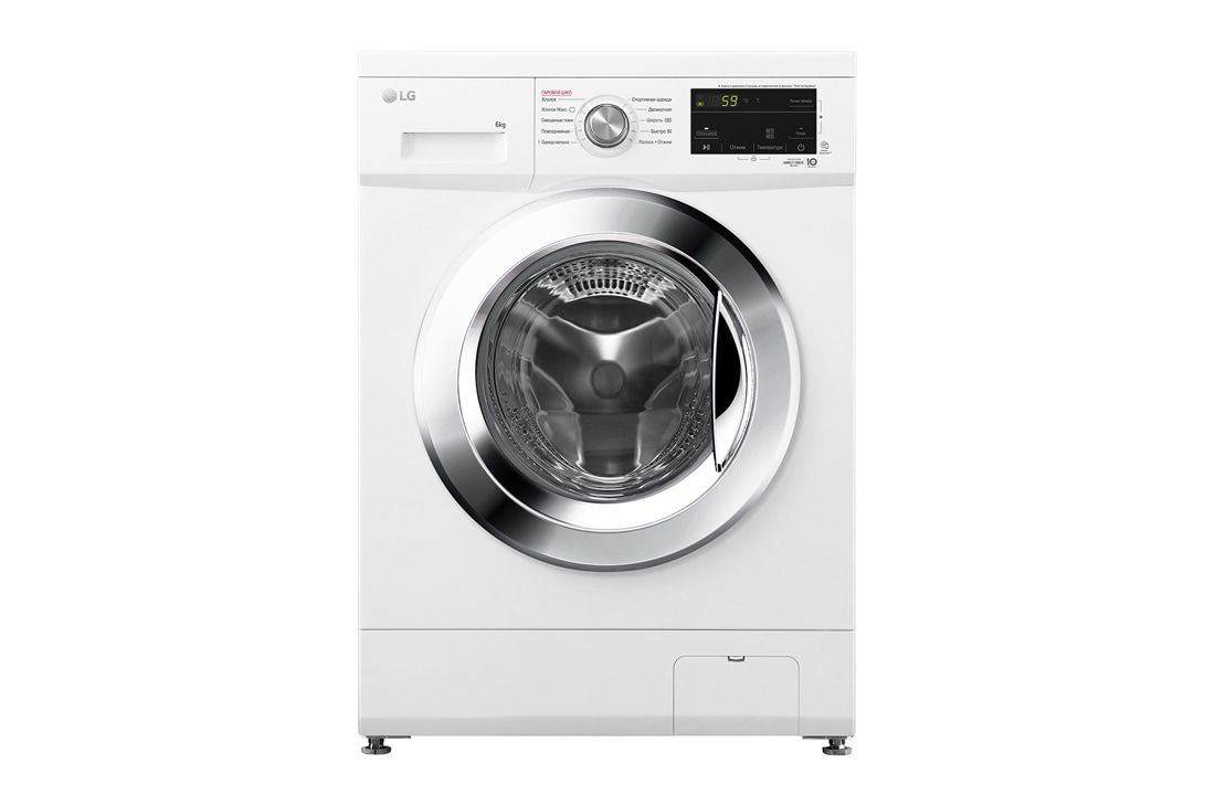 LG Bevosita uzatmali LG kir yuvish mashinasi, 6 kg, 6 ta avaylab yuvish harakat, Steam? bug’ bilan yuvish funksiyasi, F2J3NS2W