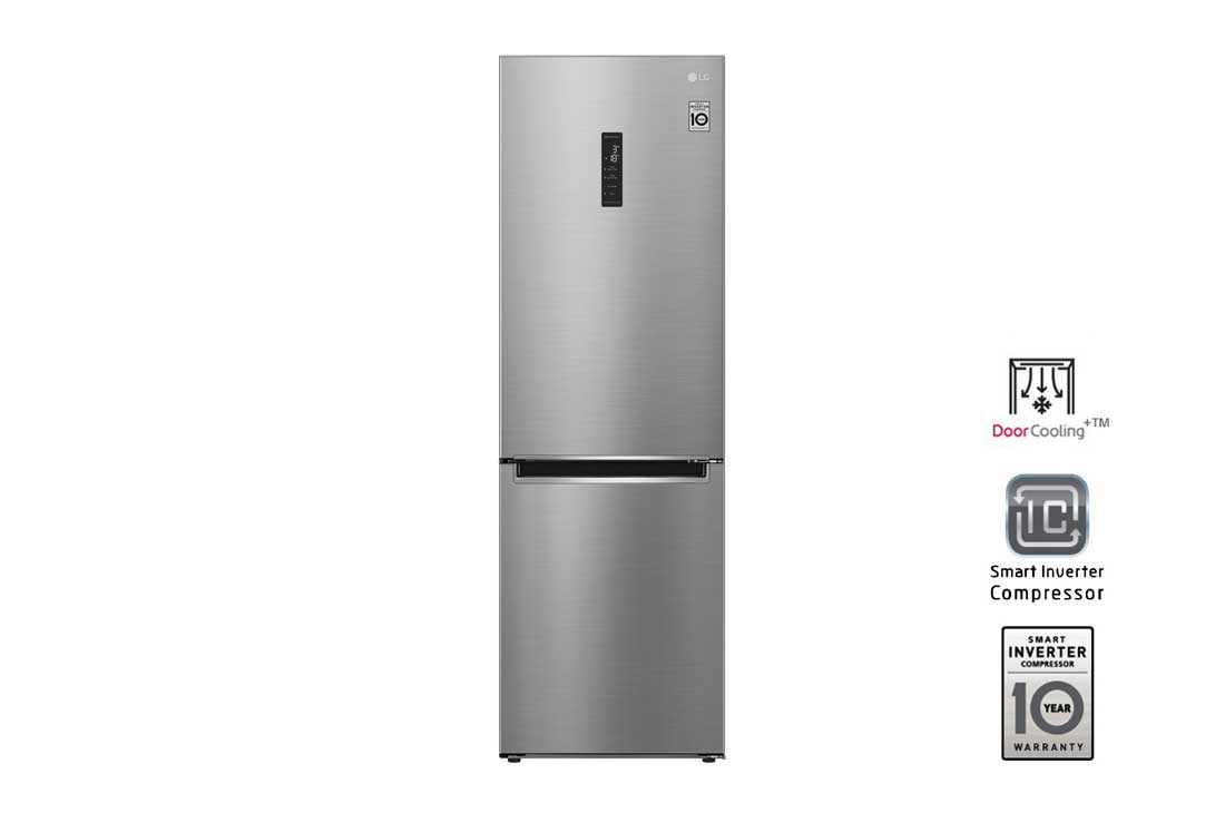 LG Объем 341 л | Холодильник LG с нижней морозильной камерой | Серый | DoorCooling+? | Smart Inverter Compressor, GC-B459SMUM, GC-B459SMUM