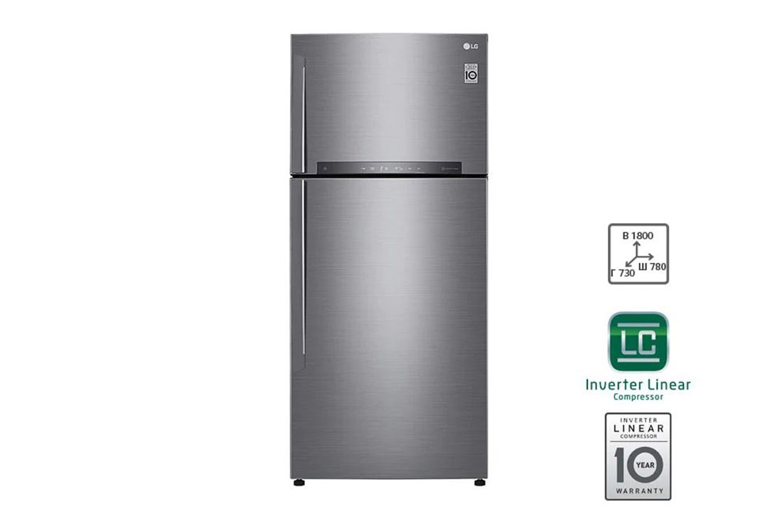 LG Объем 506 л | Холодильник LG с верхней морозильной камерой | Бежевый | DoorCooling?? | Linear Inverter Compressor, Холодильник LG c Инверторным Линейным компрессором, GN-H702HEHU