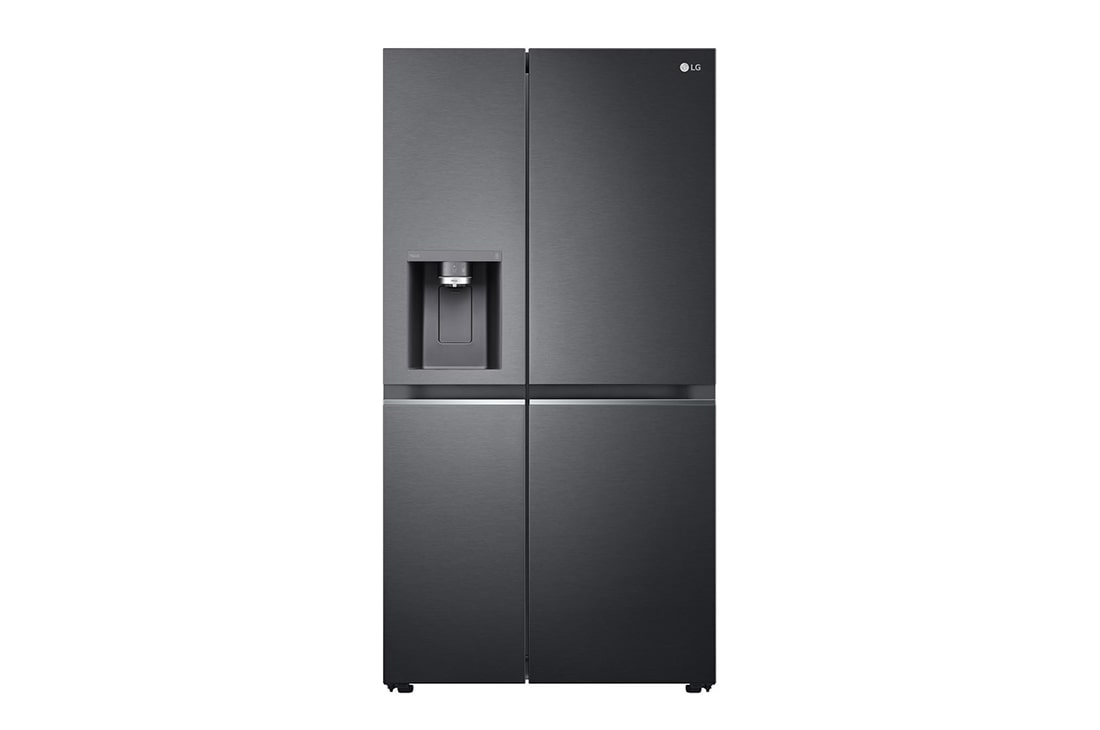 LG Объем 617 л | Холодильник LG Side-by-Side | Матовый черный | DoorCooling+? | Диспенсер для воды и льда | LG ThinQ | Linear Inverter Compressor, GC-L257CBEC