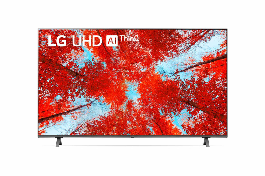 LG Телевизор UHD 4K, Вид телевизора LG UHD спереди с изображением на экране и логотипом продукта, 50UQ90006LD