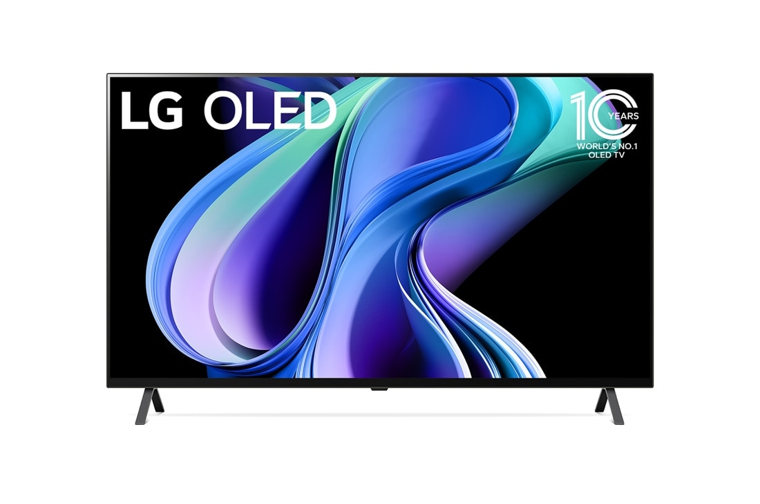 LG 48-дюймовый 4K смарт-телевизор LG OLED evo A3 2023 года, Вид спереди с эмблемой ?LG OLED? и ?OLED №1 в мире в течение 10 лет?., OLED48A3RLA