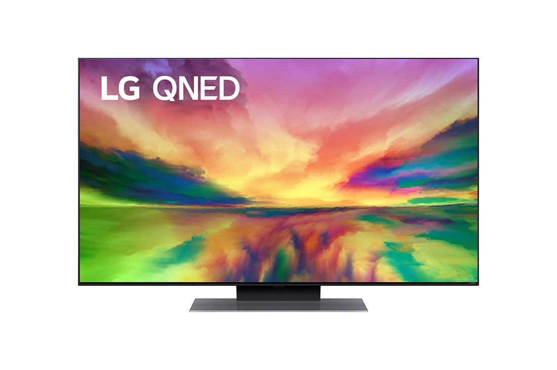 LG 4К смарт-телевизор LG QNED81 50 дюймов, 2023, Вид телевизора LG QNED спереди с изображением на экране и логотипом продукта, 50QNED816RA