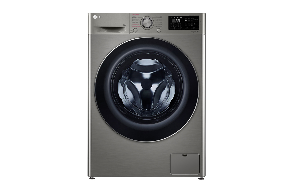 LG Стиральная машина LG с прямым приводом, 7 кг, 6 движений заботы, cтирка с паром Steam?, front view, F2J6HSDS